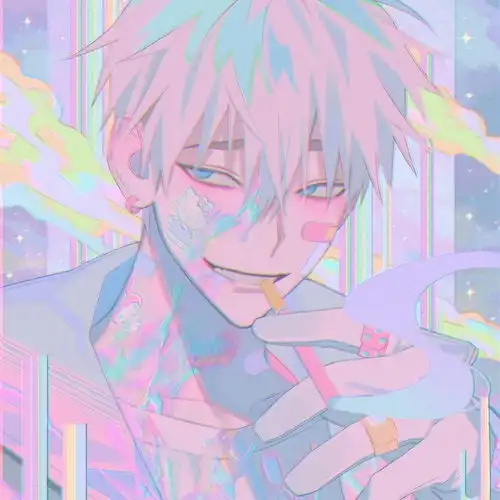 粉色系男生头像
