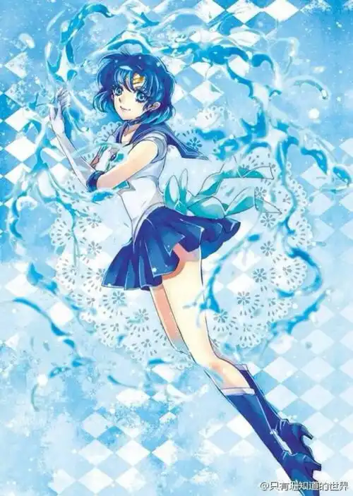 有没有漂亮梦幻的蓝色头发的动漫女孩除了初音图片
