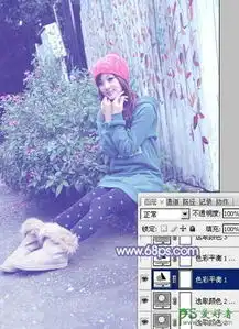 photoshop给街拍果子mm外景照片调出清新的淡蓝色冷艳色彩5
