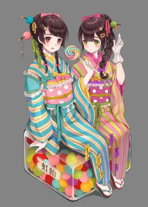 动漫女生头像古风二次元的日系和服少女
