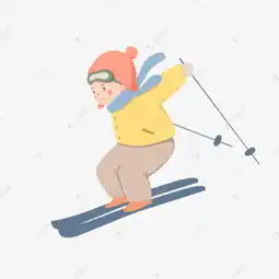 卡通手绘滑雪的女孩素材图片免费下载千库网
