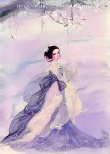 求图片紫发古风美女
