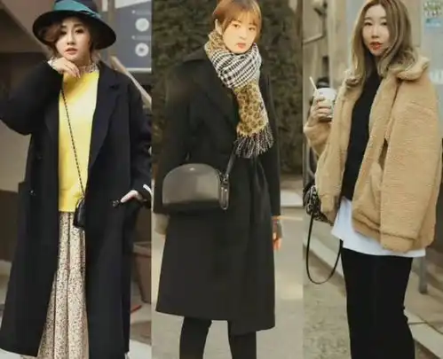 实拍韩国女生街头穿搭,对大衣真是情有独钟,路人也能穿出超模范
