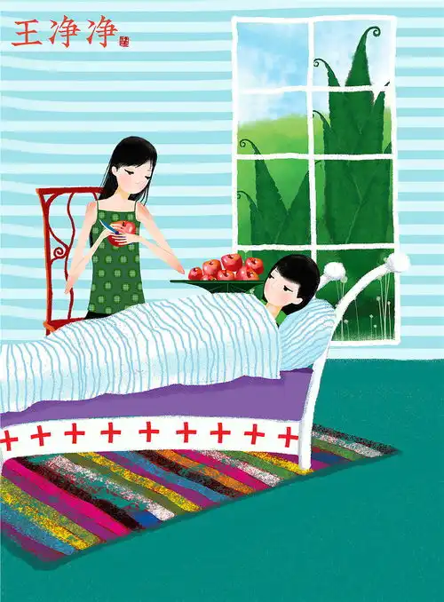 唯美人物插画闺蜜系列插画
