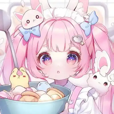 可爱粉色系少女心动漫头像图片
