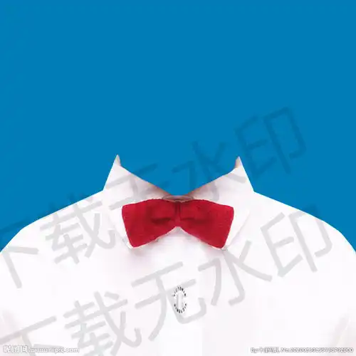红色领结白衬衫证件照图片
