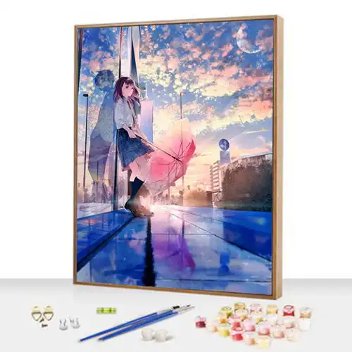 diy数字油画定制卧室花宴少女大幅填色画手绘油彩画北欧ins装饰画

