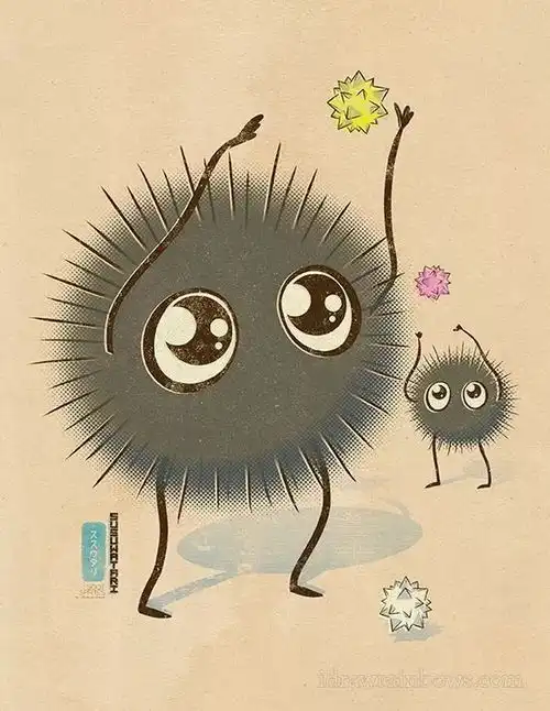治愈系插画很萌的宫崎骏动画人物
