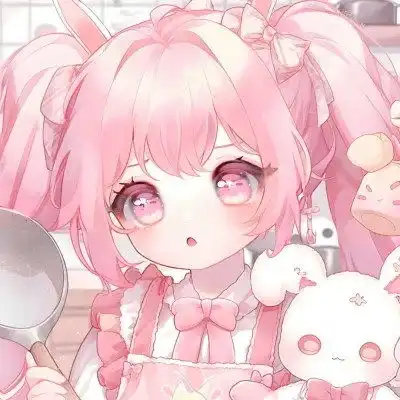 可爱粉色系少女心动漫头像图片
