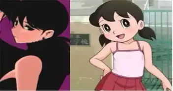 当哆啦a梦中的主角长大后,大雄变肌肉男神,静香成为女神
