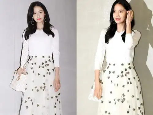林允儿红毯高定礼服造型仙气飘飘,穿粉色系绸缎礼服如少女
