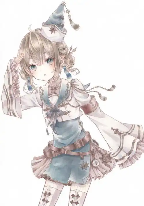 日系二次元华丽动漫少女服饰装扮手绘
