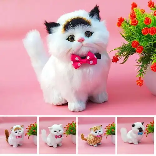 仿真猫咪玩偶会叫的猫儿童毛绒玩具假猫孩子生日礼物,一品好特惠
