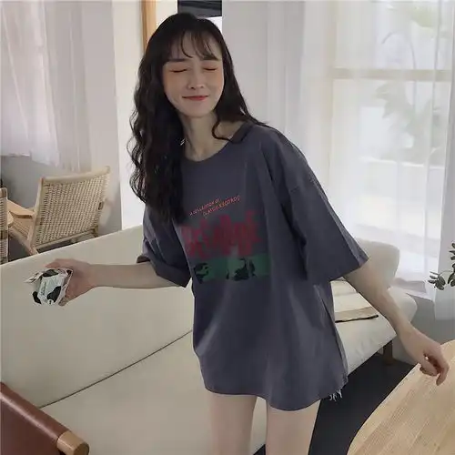 2020新款春夏纯棉ins网红怪味泫雅风mschf少女t恤amm福卡商城
