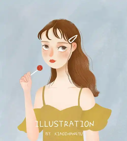 少女女孩头像插画手机壳
