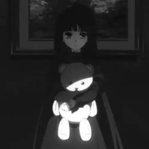 丧系女头伤感暗黑系动漫女生黑白头像
