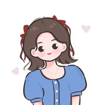 简笔画手绘可爱女生头像插画

