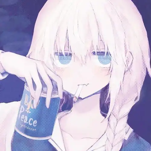 动漫女头蓝色系手绘女生头像壁纸
