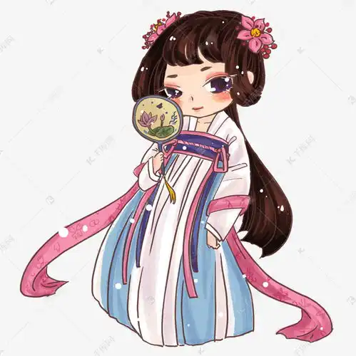 女性古风q版萌系插画素材图片免费下载千库网
