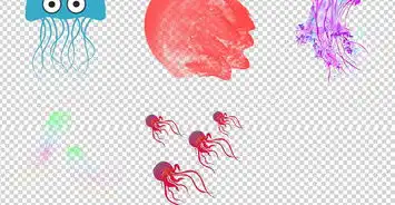 唯美卡通海洋水母动物海报素材背景图片png
