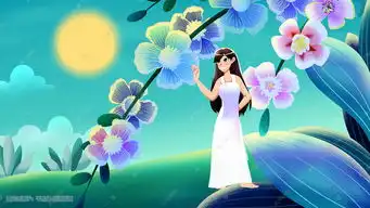 蓝色系卡通手绘风夏景小暑花节兰花女孩配图插画图片千库网
