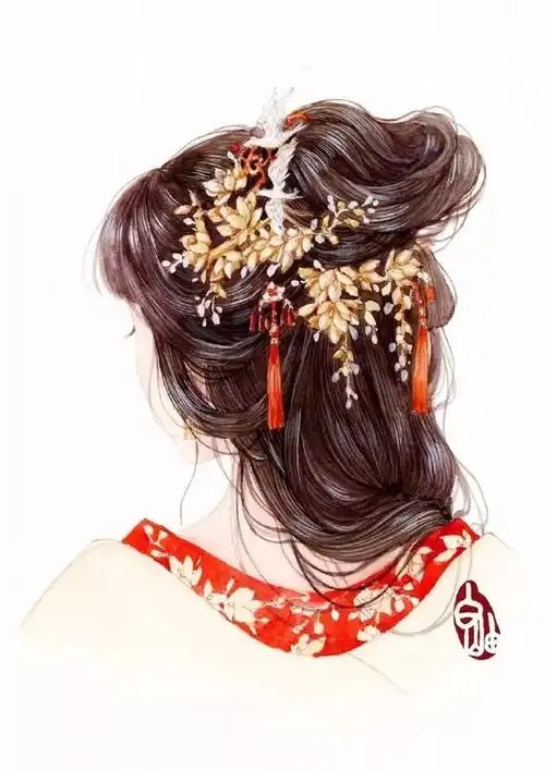 教你画一个好看的古风女子,唯美古风女子手绘图,收藏当壁纸用吧
