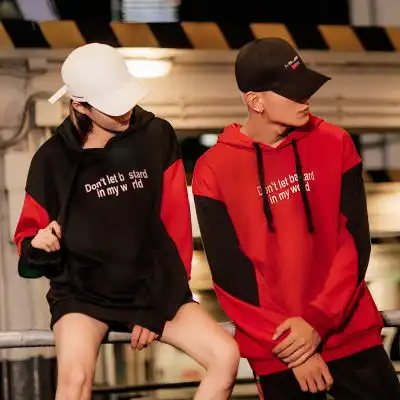 ins超火的卫衣男女连帽情侣装欧美街头嘻哈oversize港风chic外套

