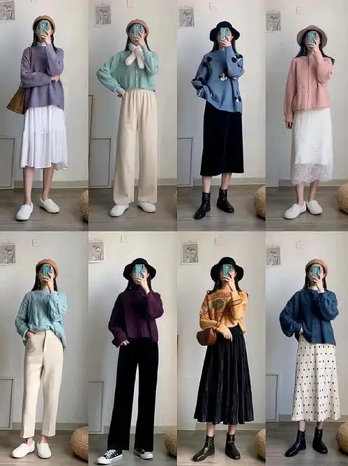 64套简单利落的韩系穿搭,羽绒服直筒裙,搭配短靴优雅知性
