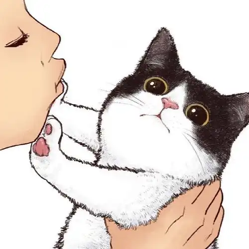 被猫主子拒绝时的你漫画插画
