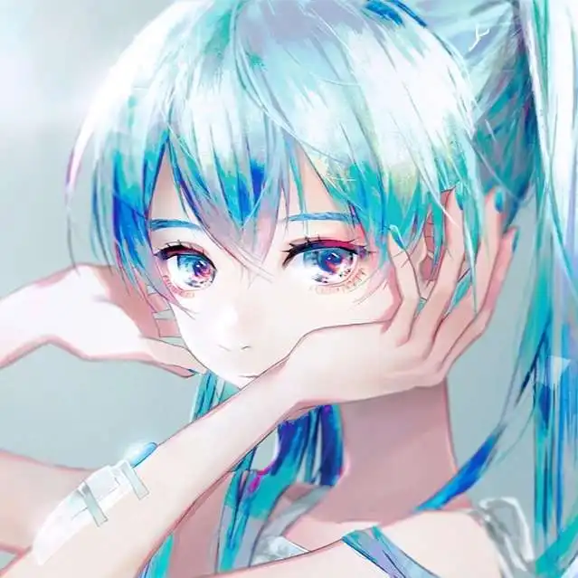蓝色梦幻动漫女头
