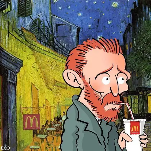 插画丨一样的麦田和星空,不一样的梵高

