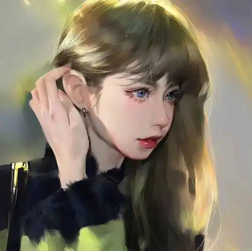 2022年闺蜜头像绝美手绘插画双人闺蜜头像
