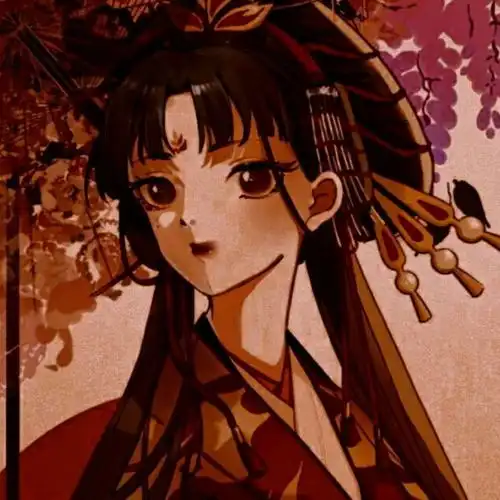 红色滤镜古风动漫女头柚木色
