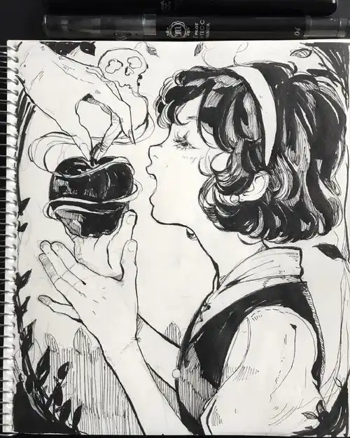二次元少女线稿插画,本子画师临摹必备的素材参考

