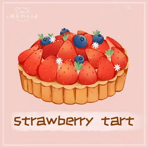 草莓甜品系列插画
