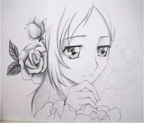 素描教学简单的卡通动漫mm手绘教程
