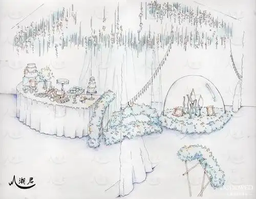 dodowed婚礼手绘推荐系列之慕湘君婚礼手绘作品合集
