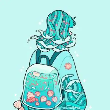 个性插画女生头像糖果色系插画太美丽了
