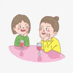卡通手绘人物闺蜜聊天图片素材其他格式下载动漫人物大全
