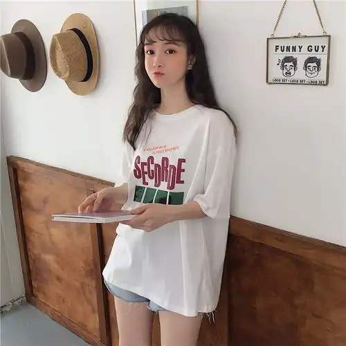 2020新款春夏纯棉ins网红怪味泫雅风mschf少女t恤amm福卡商城
