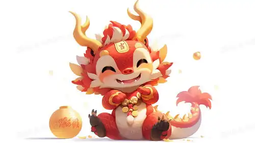 q版可爱生肖龙年卡通形象龙宝宝春节创意插画图片素材下载jpg格式熊猫办公
