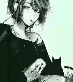跪求动漫男子抱黑猫图片
