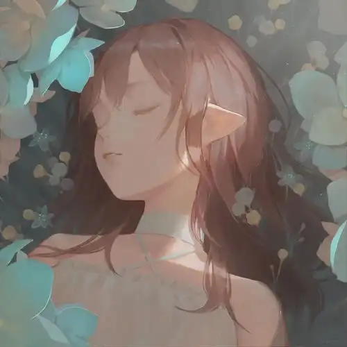 动漫女头文艺唯美忧郁插画女生头像
