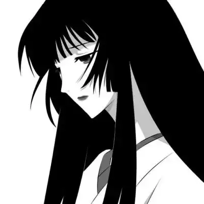 抑郁症头像女生动漫二次元黑色抑郁头像
