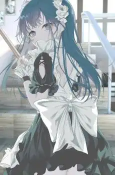二次元动漫清纯女仆性感甜美插画
