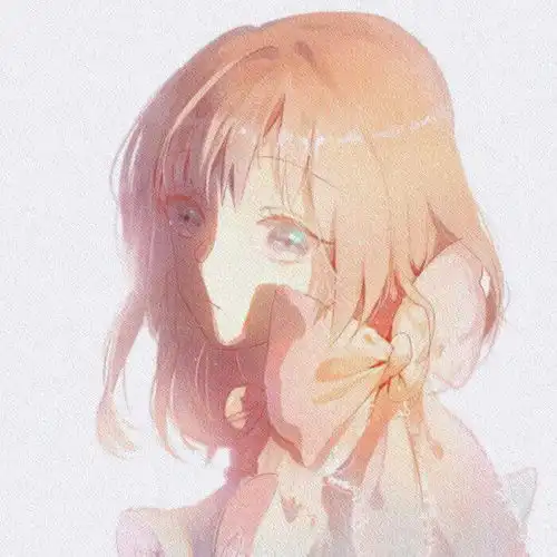 橙黄色系列女生动漫头像
