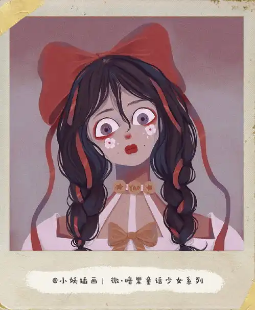 人物插画来自中国画师笔下一组黑暗童话,血腥玛丽,壁纸头像
