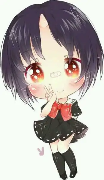 q版萌系壁纸大头壁纸插画动漫女头
