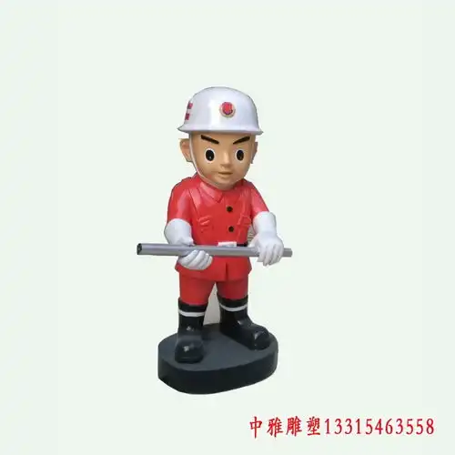 玻璃钢卡通消防员雕塑企业卡通消防员树脂雕塑加工厂
