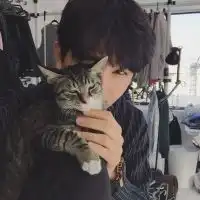 动漫男生抱猫头像可爱微信头像图片大全
